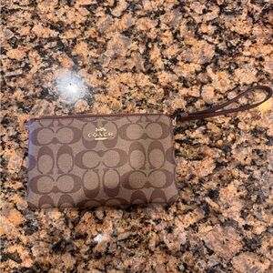 Coach Brown Wristlet - brand new
